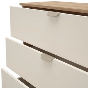 Comodă crem/în culoare naturală cu aspect de lemn de stejar 100x80x40 cm Dennis – Marckeric