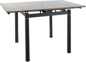 Masa extensibila GD082, nuc vintage/negru mat, 80/131x80x75 cm