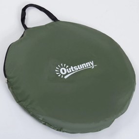 Outsunny Cort de Duș Pop Up Impermeabil cu Intrare cu Fermoar, 100x100x185 cm, Verde | Aosom Romania
