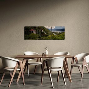 Tablou - peisaj cu luna (cu ceas) (90x30 cm)