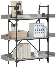 vidaXL Bibliotecă 3 niveluri gri sonoma 100x33x108,5 cm lemn prelucrat