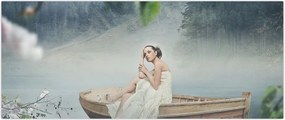 Tablou - Femeia pe barcă (120x50 cm)