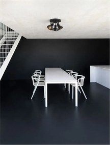 Lustra aplicata metalica design retro RUVI 3 negru