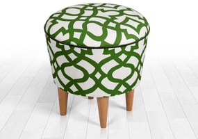 Taburet tapițat Moss - Green, White
