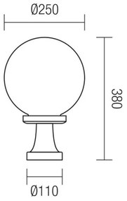 Lampă de exterior SFERA 1xE27/42W/230V IP44 25x38 cm albă Redo 9775