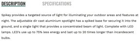 Tarus cu proiector LED de exterior IP54 Spikey II