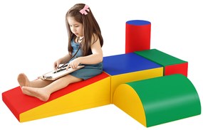 HOMCOM Set Construcții Moi pentru Copii 1-3 Ani cu 5 Blocuri, Multicolor | Aosom Romania
