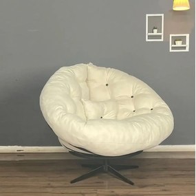 Fotoliu rotativ 360 grade,tapitat cu stofa si picioare metalice,rotund,homs,seria B-120,20027