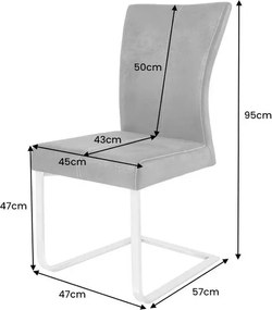 Set de 2 scaune dining sau birou, retro style, gri vintage Samson A-35768 VC