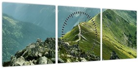 Tablou - Peisaj montan (cu ceas) (90x30 cm)