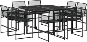 vidaXL Set mobilier de grădină, 9 piese, poliratan