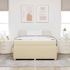 vidaXL Cadru de pat Altele Crem 160 x 200 cm țesătură