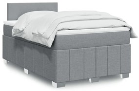 vidaXL Pat box spring cu saltea, gri deschis, 120x190 cm, textil