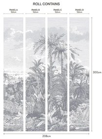 Tapet Paradise Found, Monochrome Luxury Tropical, 1838 Wallcoverings, 6.5mp / rola