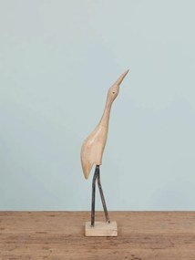Decoratiune in forma de pasare, din lemn reciclat, H67 Wooden Bird