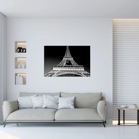 Tablou - Turnul Eiffel, alb-negru (90x60 cm)