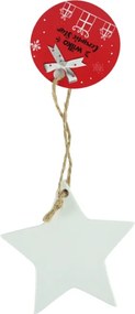 Decoratiune ceramica pentru Craciun CLAY STAR 8 cm, alba