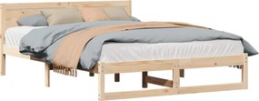 vidaXL Cadru de pat natural 160 x 200 cm Lemn de pin masiv
