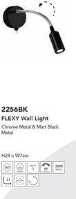 Aplica LED flexibila stil minimalist Flexy negru/crom