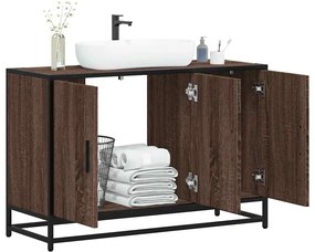 vidaXL Dulap pentru chiuvetă de baie stejar maro 90x33x60 cm lemn