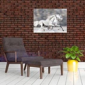 Tablou - Cai albi în timpul iernii (70x50 cm)