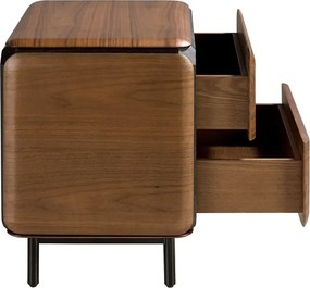 Noptiera design LUX cu sertare Walnut Veneer
