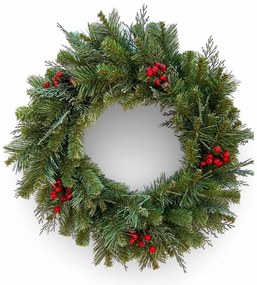 Coroniță Decorativă de Crăciun cu Brad, Ferigă și Măceșe