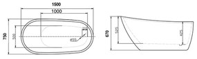 Cada freestanding, Florida, Natalia P-152, ovala, cu instalatie completa, alb