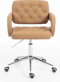 HR8403K Scaun Caramel Piele Ecologica Premium Soft cu Bază Cromata