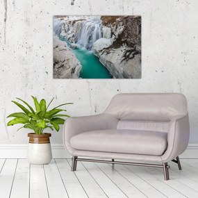 Tablou pe sticlă - Natura islandeză (70x50 cm)