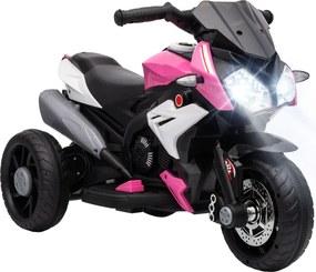 HOMCOM Motocicletă Electrică, 6 V, cu 3 Roți, pentru Copii de 3-5 Ani, Roz | Aosom Romania