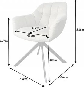 Set 2 scaune pivotante Papillon, tesatura structurala sampanie bej