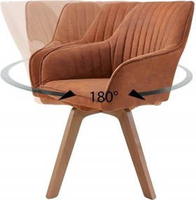 Set de 2 scaune pivotante Livorno microfibra maro vintage