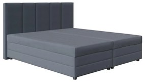 Pat tapițat ISABEL 160x200, cu saltea cu arcuri și spațiu de depozitare, gri