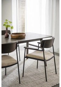 Scaune de dining crem/maro închis 2 buc. Maymont – Rowico