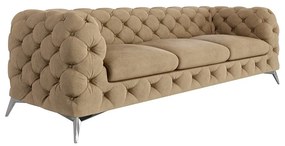 Canapea maro deschis cu tapițerie din catifea 243 cm Chelsea – Ropez