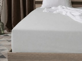 Cearsaf jersey cu lycra argintiu 90 x 200 cm