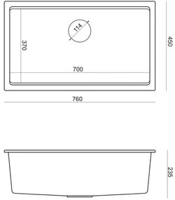 Chiuveta din granit Logan 110 gri metalic