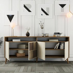 Dulap Milan 2 Walnut and Travertine