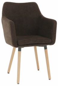Fotoliu tapiterie textil maro inchis picioare fag dabir 58x60x49 cm