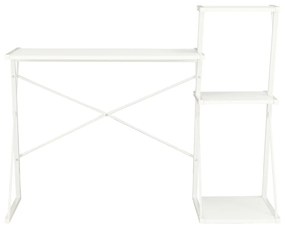 Birou cu raft, alb, 116 x 50 x 93 cm