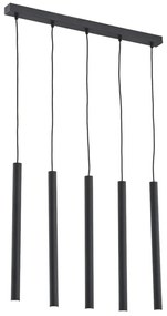 Lustra cu 5 pendule design minimalist Etna plus negru