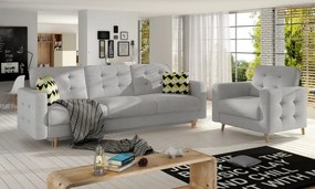 Set de canapea extensibila 235 x96 x86 cm si fotoliu 107 x 92 86 cm, Asgard 3+1, Eltap