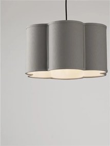 Lustra suspendata cu abajur textil gri BLOOSY