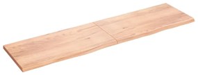 363728 vidaXL Raft de perete maro deschis 200x50x(2-4) cm lemn stejar tratat