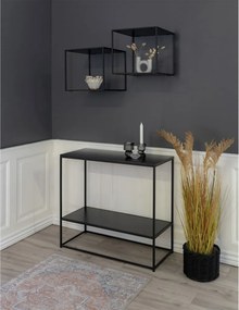 Raft de perete Vita, negru, cadru negru 36x36x36 cm