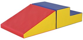 HOMCOM Parcurs motricitate bebeluși jucării de escaladare modular 2 cărămizi gigant din spumă 50 x 50 x 25 cm multicolor | Aosom Romania