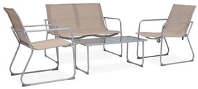 vidaXL Set mobilier de grădină, 4 piese, gri taupe, oțel și textil