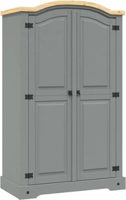 vidaXL Șifonier, gri, lemn de pin mexican, 2 uși, gama Corona