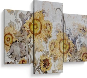 Tablou - Floarea-soarelui pe perete (90x60 cm)